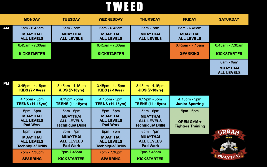 Urban Tweed Timetable 2023